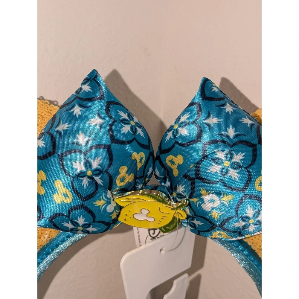 Disney Minnie Mouse Ears Italy Lemon Sequin Accents Lemoncello‎ Headband Adult